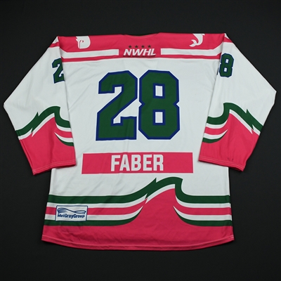 Sam Faber - Connecticut Whale - Game-Worn Strides for the Cure Jersey - Jan. 27, 2018