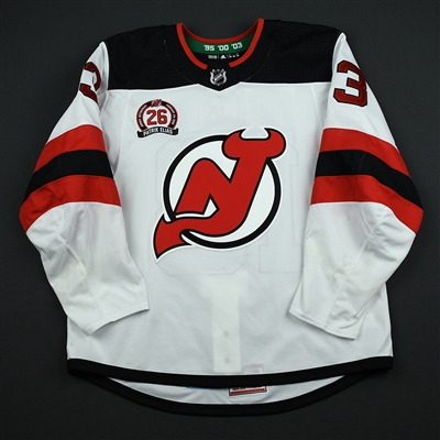 Nico Hischier - New Jersey Devils - Patrik Elias Jersey Retirement Night Game-Worn Jersey