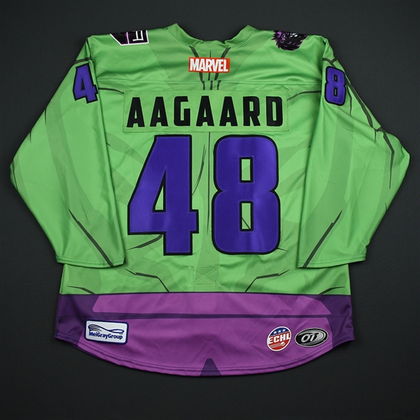 Mikkel Aagard - Manchester Monarchs - 2017-18 MARVEL Super Hero Night - Game-Issued Jersey