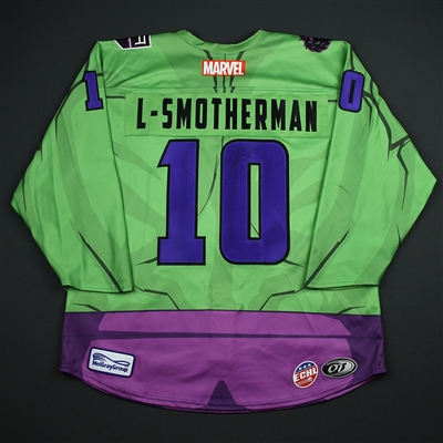 Jordan LaValle-Smotherman - Manchester Monarchs - 2017-18 MARVEL Super Hero Night - Game-Worn Autographed Jersey w/A