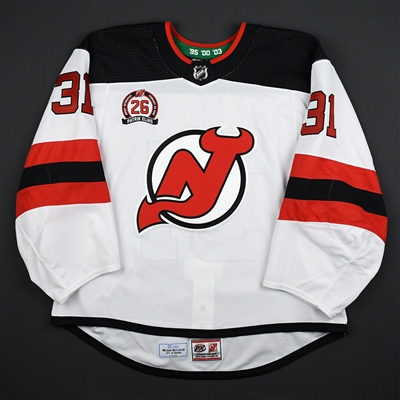 Eddie Lack - New Jersey Devils - Patrik Elias Jersey Retirement Night Game-Worn Jersey