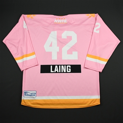Brianna Laing - Boston Pride - Game-Worn Strides for the Cure Back-Up Only Jersey - Feb. 2, 2018