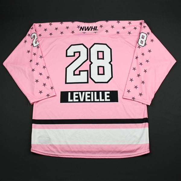 Amanda Leveille - Buffalo Beauts - Game-Worn Strides for the Cure Jersey - Jan. 20, 2018