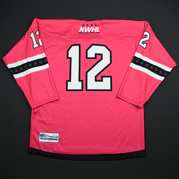 #12 No Name on Back - Metropolitan Riveters - Game-Issued Strides For The Cure Jersey - Jan. 27, 2018