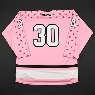 No Name on Back #30 - Buffalo Beauts - Game-Issued Strides for the Cure Jersey - Jan. 20, 2018