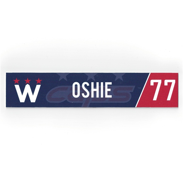 T.J. Oshie - Washington Capitals - 2018 Stadium Series-Style March 20th Locker Room Nameplate 