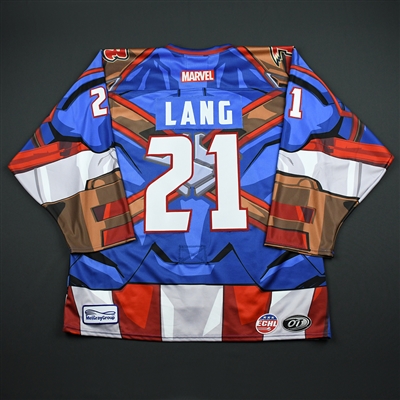 Chase Lang - Rapid City Rush - 2017-18 MARVEL Super Hero Night - Game-Issued Jersey