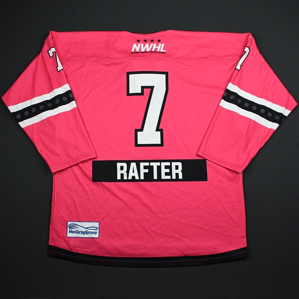 Tatiana Rafter - Metropolitan Riveters - Game-Worn Strides For The Cure Jersey - Jan. 27, 2018