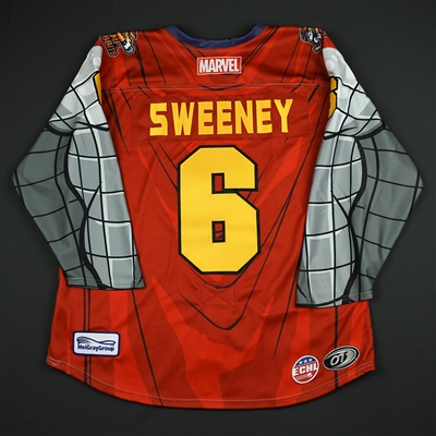 Riley Sweeney - Greenville Swamp Rabbits - 2017-18 MARVEL Super Hero Night - Game-Issued Jersey