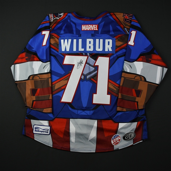 Sam Wilbur - Tulsa Oilers - 2017-18 MARVEL Super Hero Night - Game-Worn Autographed Jersey