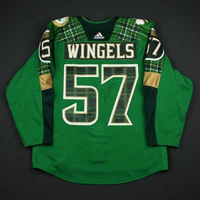 Tommy Wingels - Boston Bruins - St. Patricks Day-Themed Warmup-Worn Autographed Jersey - March 6, 2018