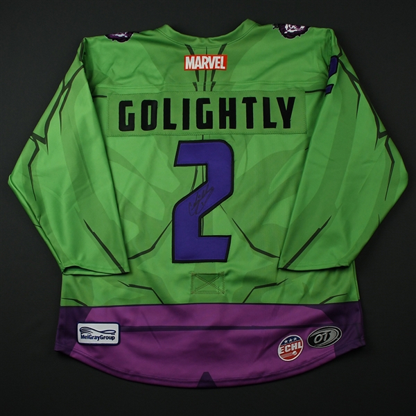 Chase Golightly - Reading Royals - 2017-18 MARVEL Super Hero Night - Game-Worn Autographed Jersey