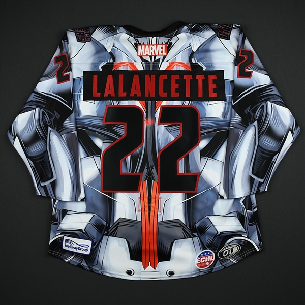 Christopher Lalancette - Tulsa Oilers - 2017-18 MARVEL Ultron Super Hero Night - Game-Issued Jersey