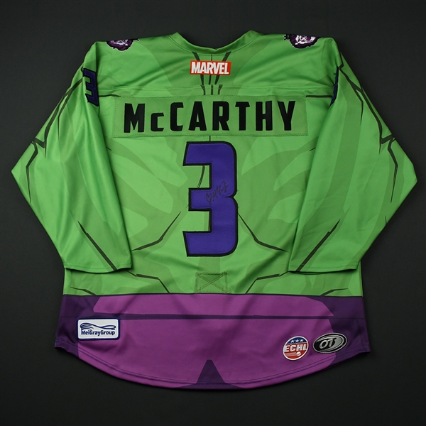 Chris McCarthy - Reading Royals - 2017-18 MARVEL Super Hero Night - Game-Worn Autographed Jersey