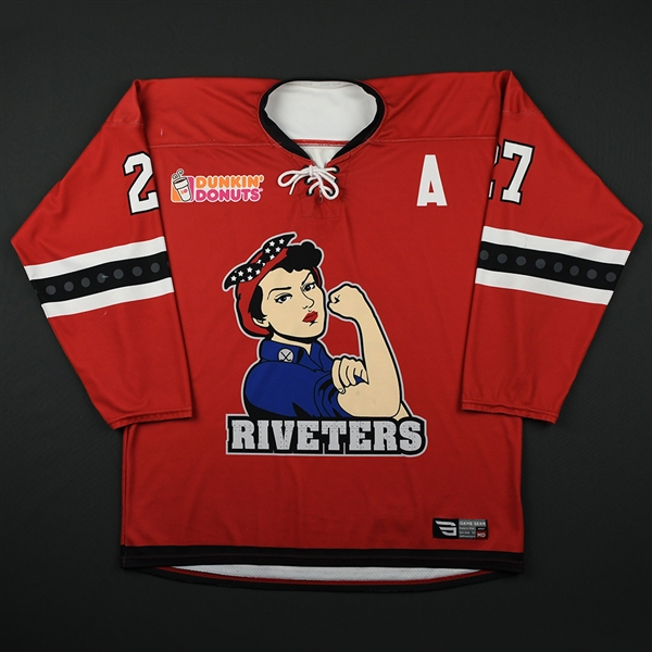 Michelle Picard - Metropolitan Riveters - Game-Worn Red Set 1 w/A Jersey - 2017-18 Season