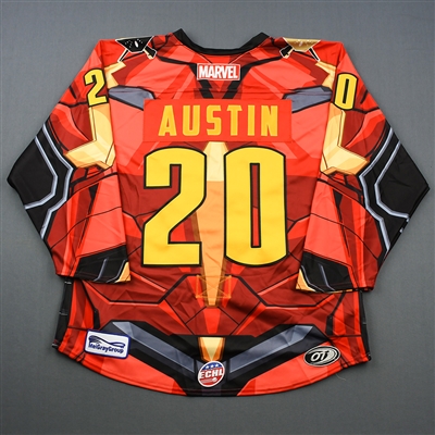 Johnny Austin - Wheeling Nailers - 2018-19 MARVEL Super Hero Night - Game-Issued Jersey