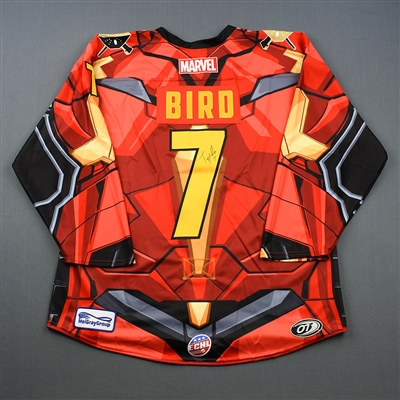 Tyler Bird - Wheeling Nailers - 2018-19 MARVEL Super Hero Night - Game-Issued Autographed Jersey