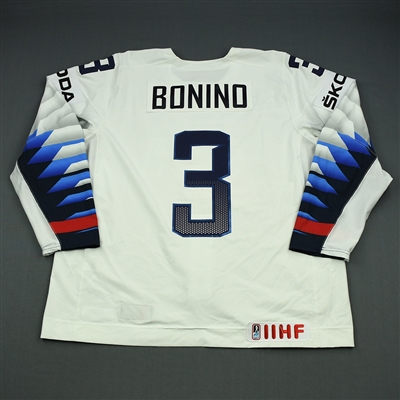 Nick Bonino - 2018 U.S. IIHF World Championship - Game-Worn White Jersey