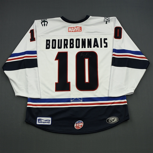 Riley Bourbonnais - Maine Mariners - 2018-19 MARVEL Super Hero Night - Game-Issued Autographed Jersey