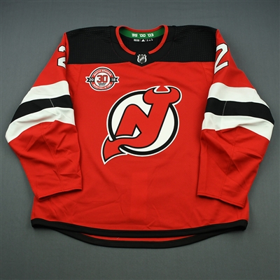  Eric Gryba - New Jersey Devils - Martin Brodeur Hockey Hall of Fame Honoree - Game-Issued Jersey - Nov. 13