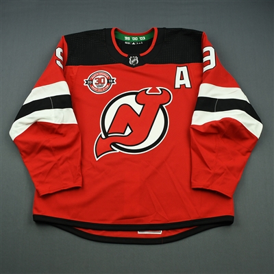  Taylor Hall - Game-Issued Jersey - New Jersey Devils - Martin Brodeur Hockey Hall of Fame Honoree  - Nov. 13