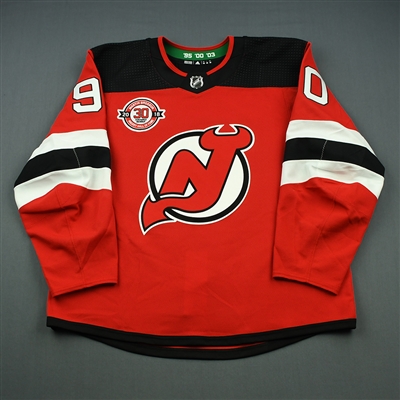  Marcus Johansson - New Jersey Devils - Martin Brodeur Hockey Hall of Fame Honoree - Game-Worn Jersey - Nov. 13