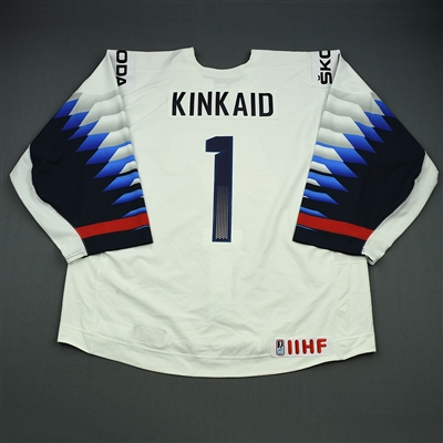 Keith Kinkaid - 2018 U.S. IIHF World Championship - Game-Worn White Jersey
