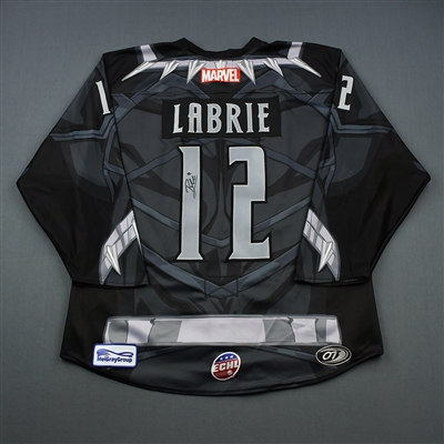 Pierre-Cedric Labrie  - Wichita Thunder - 2018-19 MARVEL Super Hero Night - Game-Worn Autographed Jersey, and Socks