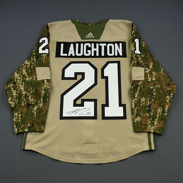 Scott Laughton - Philadelphia Flyers - 2018 Military Appreciation Night - Warmup-Worn Autographed Jersey