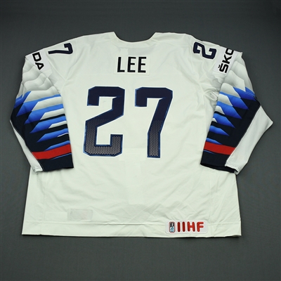 Anders Lee - 2018 U.S. IIHF World Championship - Game-Worn White Jersey