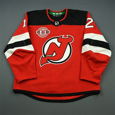  Ben Lovejoy - New Jersey Devils - Martin Brodeur Hockey Hall of Fame Honoree - Game-Worn Jersey - Nov. 13