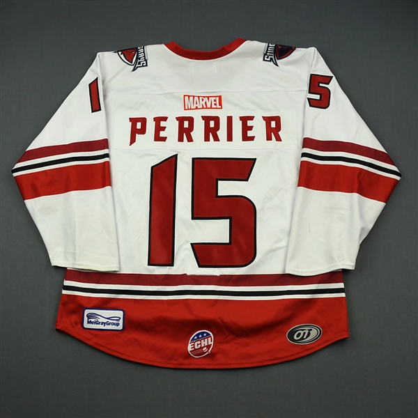 Marcus Perrier - South Carolina Stringrays - 2018-19 MARVEL Super Hero Night - Game-Worn Autographed Jersey, and Socks
