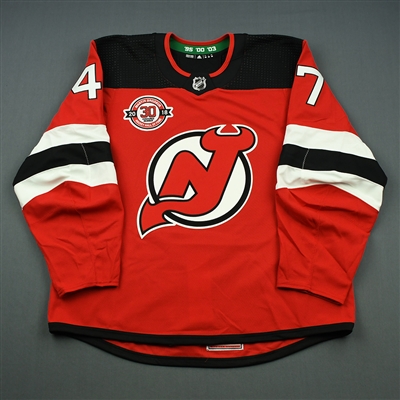  John Quenneville - New Jersey Devils - Martin Brodeur Hockey Hall of Fame Honoree - Game-Issued Jersey - Nov. 13