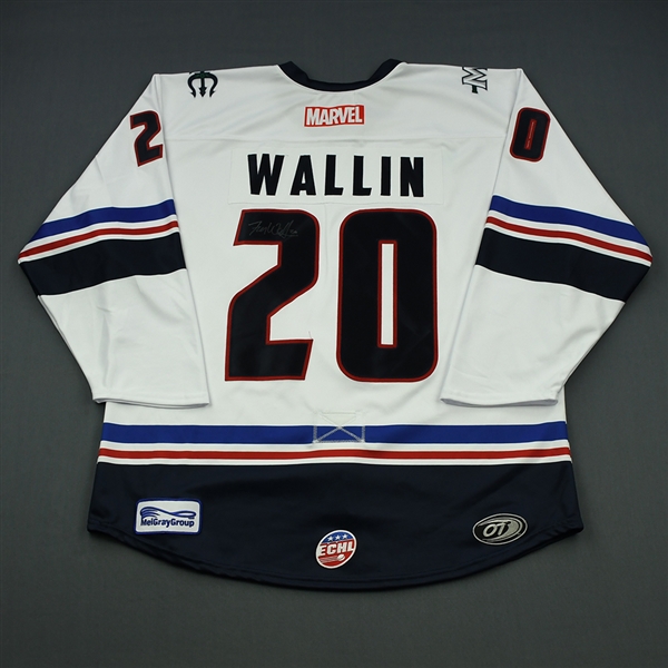 Terrence Wallin - Maine Mariners - 2018-19 MARVEL Super Hero Night - Game-Worn Autographed Jersey w/A, and Socks