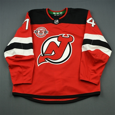 Egor Yakovlev - New Jersey Devils - Martin Brodeur Hockey Hall of Fame Honoree - Warmup-Worn Jersey - Nov. 13