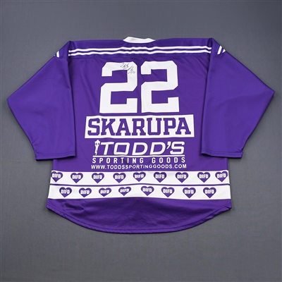 Haley Skarupa - Boston Pride - Warm-Up Game-Worn DIFD Purple Autographed Jersey - March 2, 2019