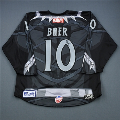 Alec Baer - Rapid City Rush - 2018-19 MARVEL Super Hero Night - Game-Worn Autographed Jersey, and Socks