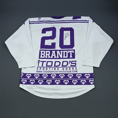 Hannah Brandt - Minnesota Whitecaps - Warm-Up-Worn DIFD White Autographed Jersey - March 2, 2019