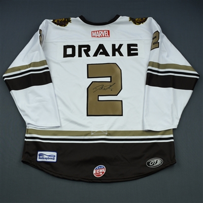 David Drake - Reading Royals - 2018-19 MARVEL Super Hero Night - Game-Issued Autographed Jersey, and Socks