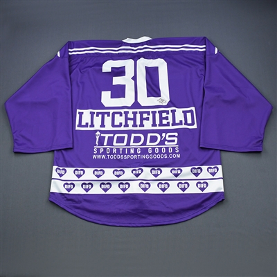 Madison Litchfield - Boston Pride - Warm-Up Game-Issued DIFD Purple Autographed Jersey - March 2, 2019