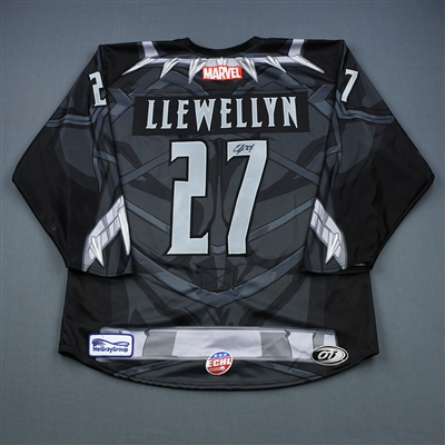 Darby Llewelyn - Rapid City Rush - 2018-19 MARVEL Super Hero Night - Game-Worn Autographed Jersey, and Socks