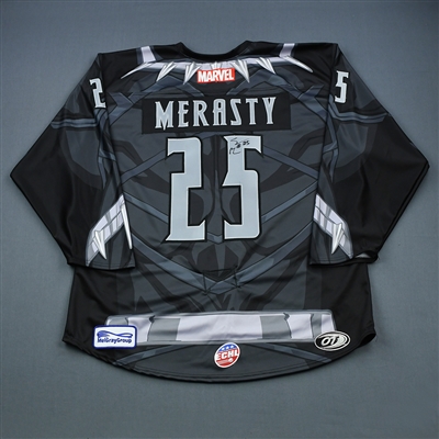 Shaquille Merasty - Rapid City Rush - 2018-19 MARVEL Super Hero Night - Game-Issued Autographed Jersey