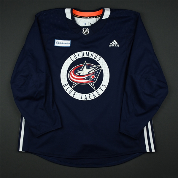 Alexander Wennberg - 17-18 - Columbus Blue Jackets - Navy Practice Jersey w/ OhioHealth Patch 