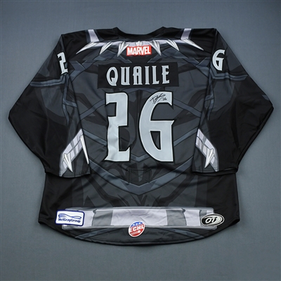 Dylan Quaile - Rapid City Rush - 2018-19 MARVEL Super Hero Night - Game-Worn Autographed Jersey, and Socks