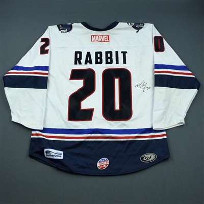 Wacey Rabbit - Jacksonville Icemen - 2018-19 MARVEL Super Hero Night - Game-Worn Autographed Jersey w/A and Socks