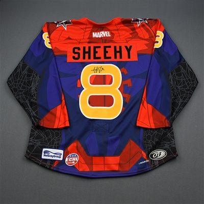 Tyler Sheehy - Spider-Man - 2019-20 MARVEL Super Hero Night - Game-Issued Autographed Jersey