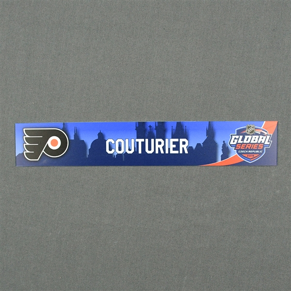 Sean Couturier - 2019 NHL Global Series Locker Room Nameplate Game-Issued