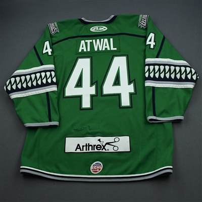 Arvin Atwal - Florida Everblades - Game-Worn - Green - Jersey - 2019-20 Season 