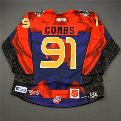 Jack Combs - Spider-Man- 2019-20 MARVEL Super Hero Night - Game-Issued Jersey 