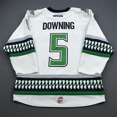 Michael Downing - Florida Everblades - Game-Worn - White - Autographed Jersey - 2019-20 Season 